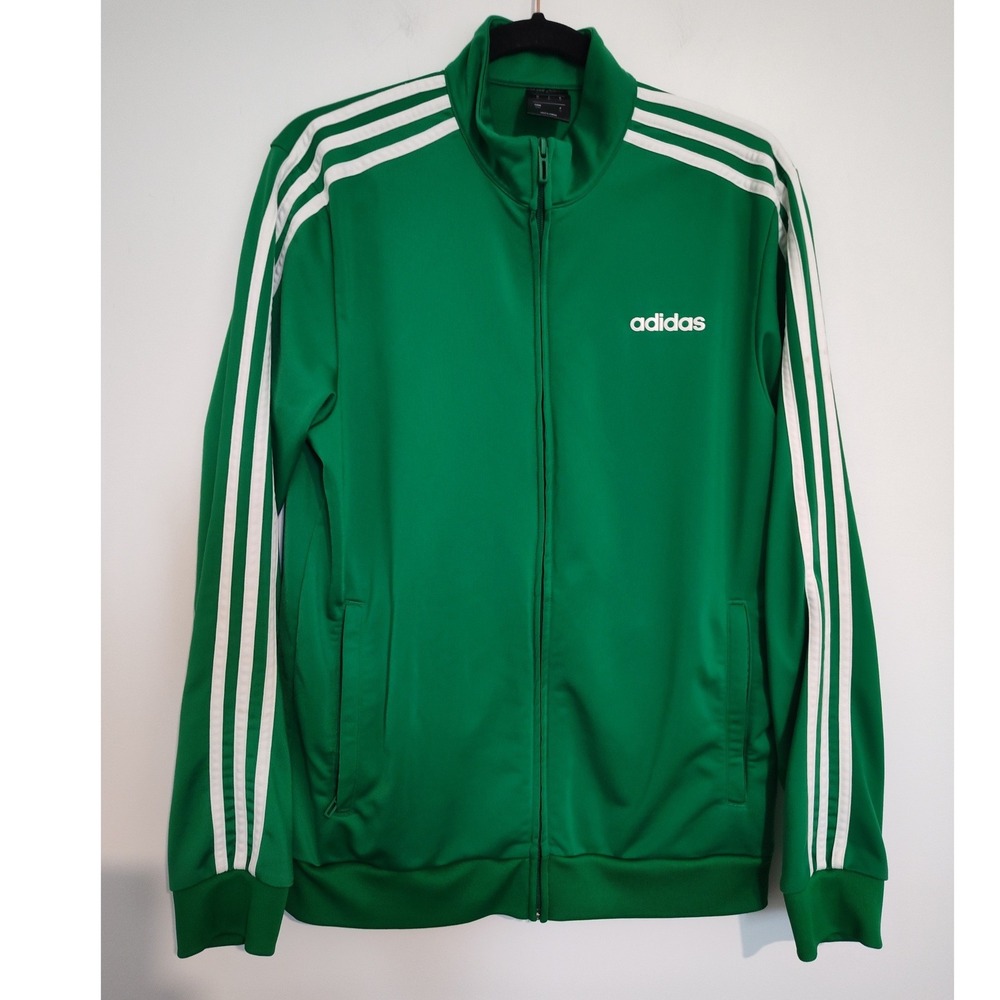 Adidas Mens Green Three Stripe Full Zip Track Jacket EB8192 Size Medium